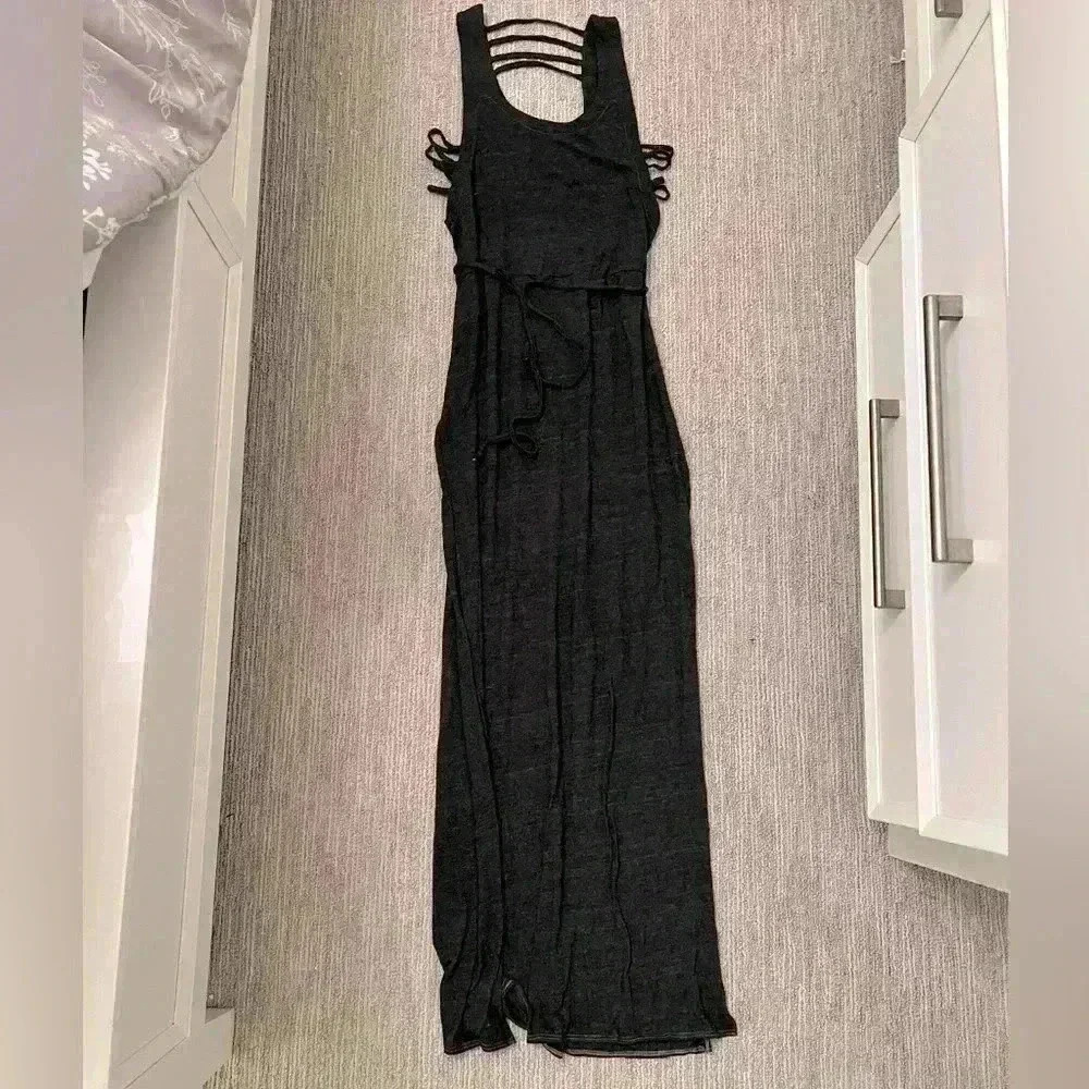 NWOT CHASER MEDIUM NORDSTROM HEATHER GRAY BEACH MAXI DRESS - Picture 4 of 4